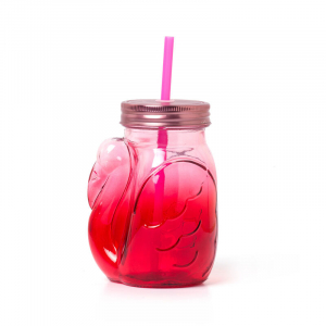 Drinking Glass Jar - Flamingo
