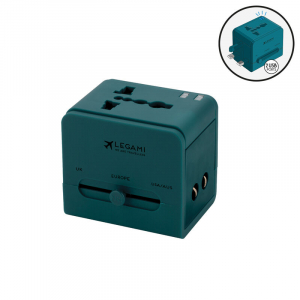 Universal Worldwide Travel Adapter - Petrol Blue