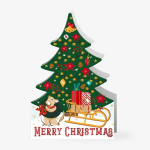 Բացիկ - Holly Jolly Christmas Greeting Cards - 11,5X17 - Xmas Tree