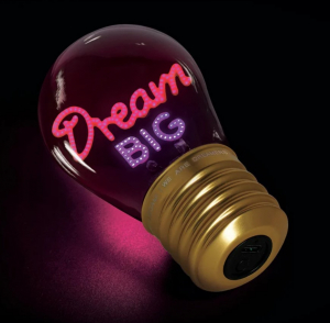 Lightbulb-Shaped Table Lamp - Bulb Fiction- Dream Big