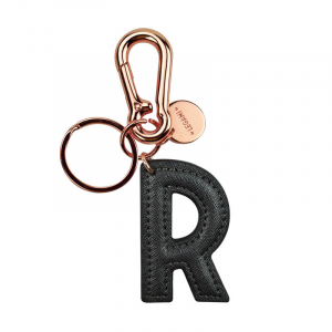My Initial  - Key Ring - R - Black
