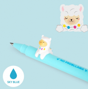 Gel Pen With Animal Decoration - Lovely Friends - Llama