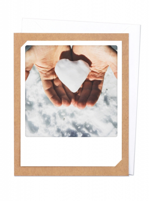 Greeting Card - Herzschnee (brown)