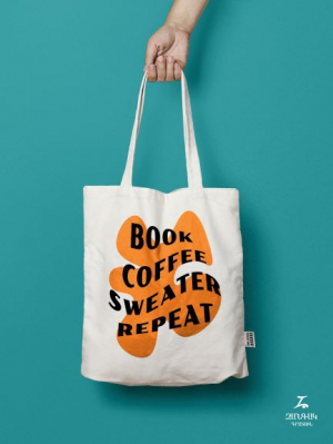 Զանգակ կտորե պայուսակ - Book, coffee...