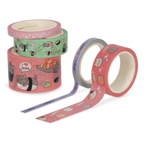 Set of 5 Paper Sticky Tapes - Tape by Tape- Kitty