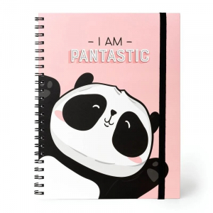 3-In-1 Spiral Notebook - Trio Spiral Notebook - Maxi Lined + Squared + Dotted - Panda