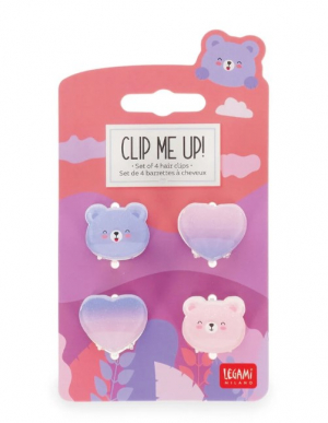 Set of 4 Teddy Mini Hair Clips - Clip me up!