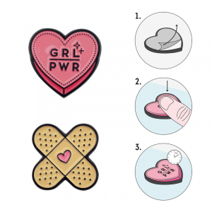 Cutie - Set Of 2 Metal Stickers - Grl Pwr