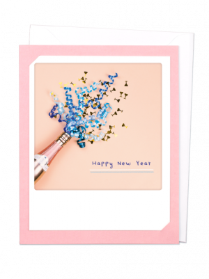 Открытка - Happy New Year Champagne (pink)