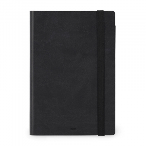 12-Month Diary - 2024 - Medium Daily Diary - Black