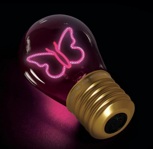 Decorative Lightbulb-Shaped Table Lamp - Butterfly - Bulb Fiction
