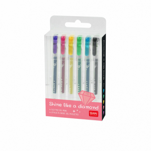 Shine Like A Diamond - Set Of 6 Glitter Mini Gel Pen