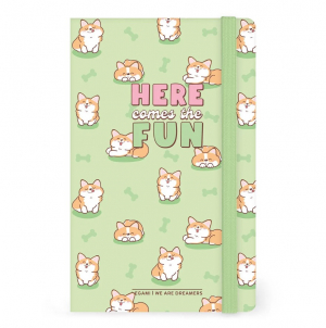 Photo Notebook - Lined - Medium - Green Corgi