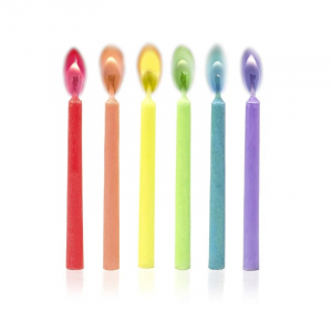 Party Candles With Coloured Flames - Multicolor