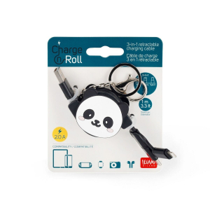 3-In-1 Retract. Charging Cable - Charge 'N Roll - Panda
