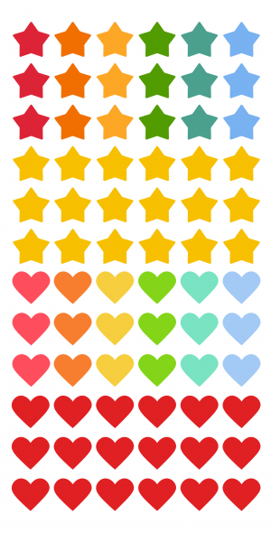 Սթիքեր․ սրտիկներ և աստղեր