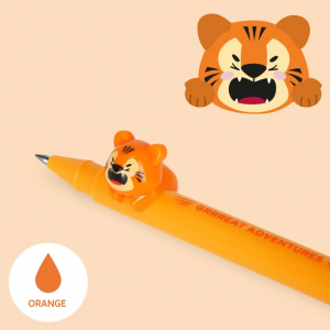 Gel Pen With Animal Decoration - Lovely Friends - Tiger