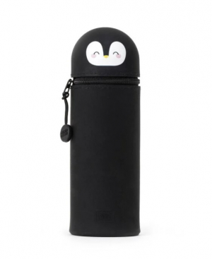 Kawaii  2-In-1 Soft Silicone Pencil Case - Penguin