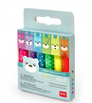Teddy'S Mood - Set Of 6 Mini Highlighters
