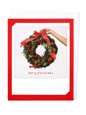 Открытка - Merry Christmas wreath (red)