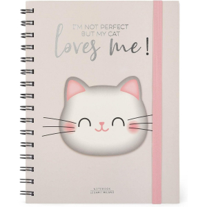 Spiral Notebook - Large Spiral Notebook - Kitty