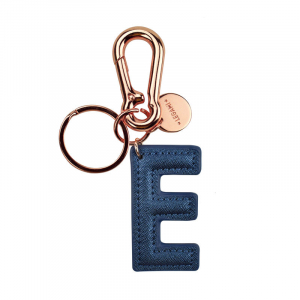 My Initial  - Key Ring - E - Blue