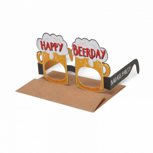 Large Greeting Card - Greeting Card - Eyeglasses Bee - Beer
