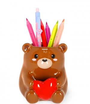 Ceramic Pen Holder - Teddy Bear - Desk Friends