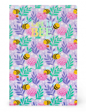A5 Blank Notebook with Illustrated Hard Cover - Bee