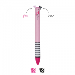 Two-Colour Ballpoint Pen - Click&Clack - Flamingo