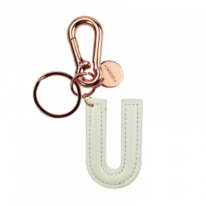 My Initial  - Key Ring - U - White