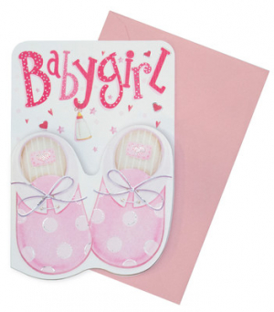 Large Greeting Card - Baby Girl - Baby Born