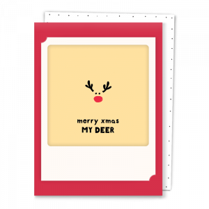 Greeting Card - Merry Christmas My Deer (red)