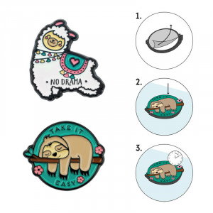 Cutie - Set Of 2 Metal Stickers - Take It Easy