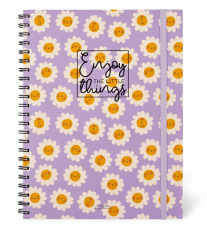 3-In-1 Spiral Notebook - Maxi Trio Spiral Notebook - Daisy