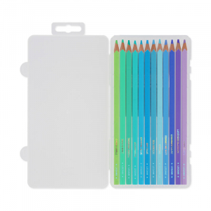 Set Of 12 Colouring Pencils - Live Colourfully - Cyan