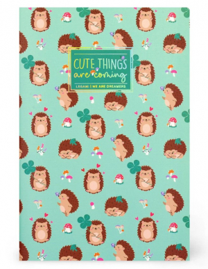 A5 Blank Notebook with Illustrated Hard Cover - Hedgehog