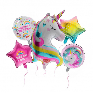 Set Of 5 Birthday Party Balloo - Let'S Party! - Unicorn