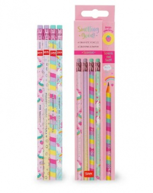 4 Scented Hb Graphite Pencils - Smelling Good! - Unicorn