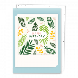 Greeting Card - Happy Birthday Plants (bue)