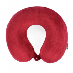 Memory Foam Travel Pillow - Dark Red