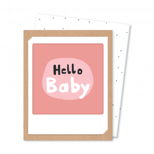 Открытка - Hello Baby (brown)