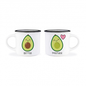 2 Coffee Mugs - Espresso For Two - Avocado