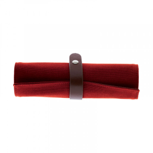 Cotton Canvas Pencil Case - Roll Up - Red