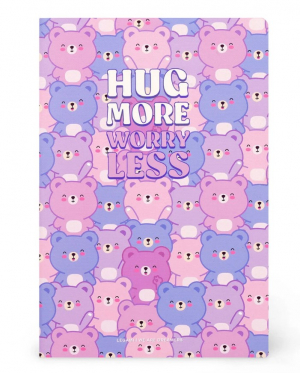 B5 Lined Notebook with Illustrated Hard Cover - Teddy Bear