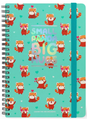 Lined Spiral Notebook - A5 Sheet - Large-RED PANDA