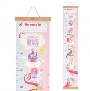 Wall-hanging Height Chart - Dream Big Little One - Unicorn