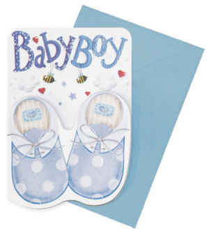 Large Greeting Card - Baby Boy - Baby Born