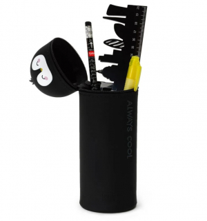 2-in-1 Soft Silicone Pencil Case - Kawaii-PENGUIN