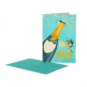 Scratch To Reveal Greeting Car - Scratch Off Card - Happy Birthday - Bottle
